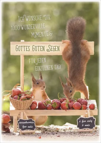 Postkarten Gottes guten Segen - Eichhörnchen