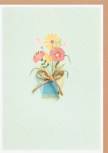 Faltkarte Blumenstrauss in Kanne