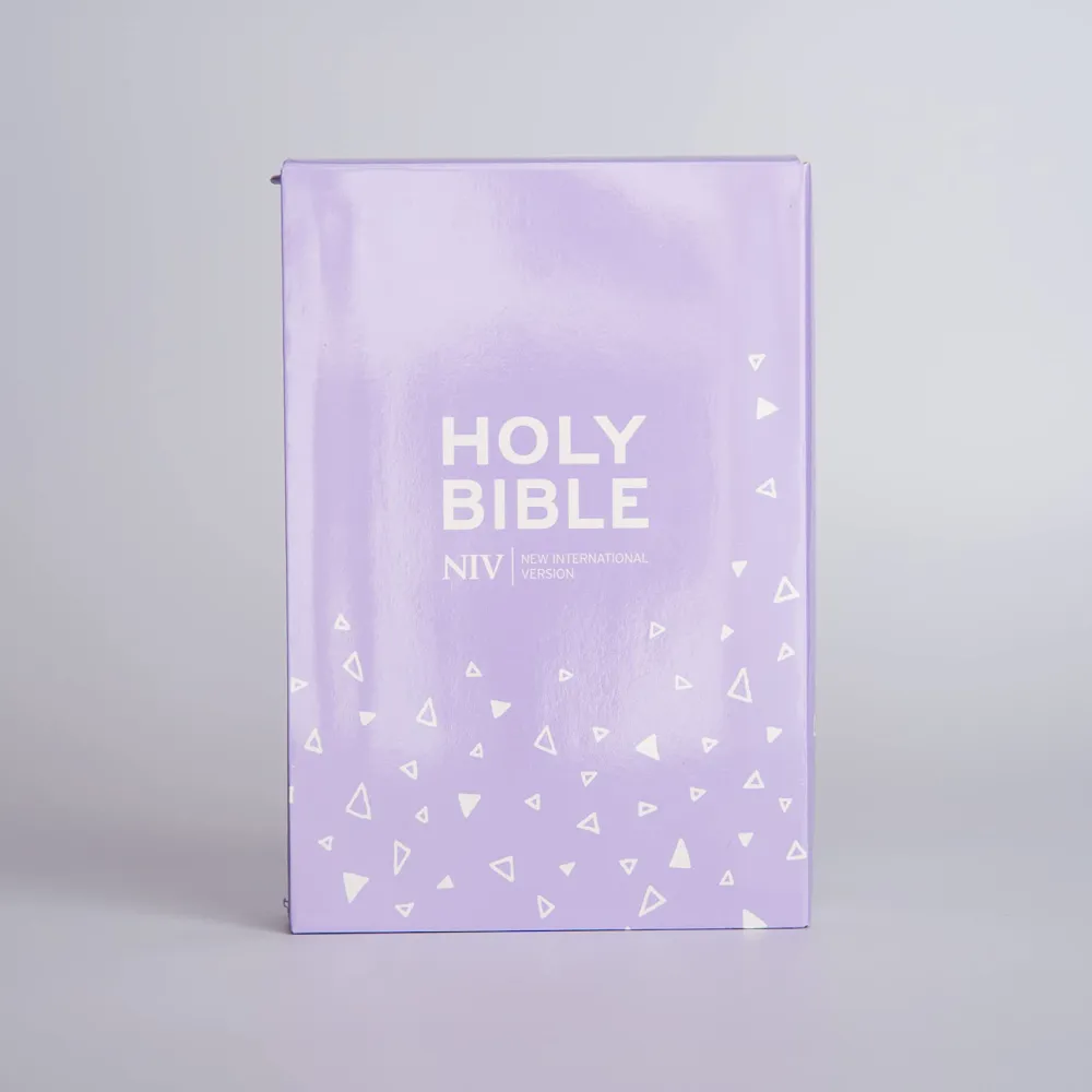 Anglais, Bible NIV, poche, souple, lilas, fermeture éclair
