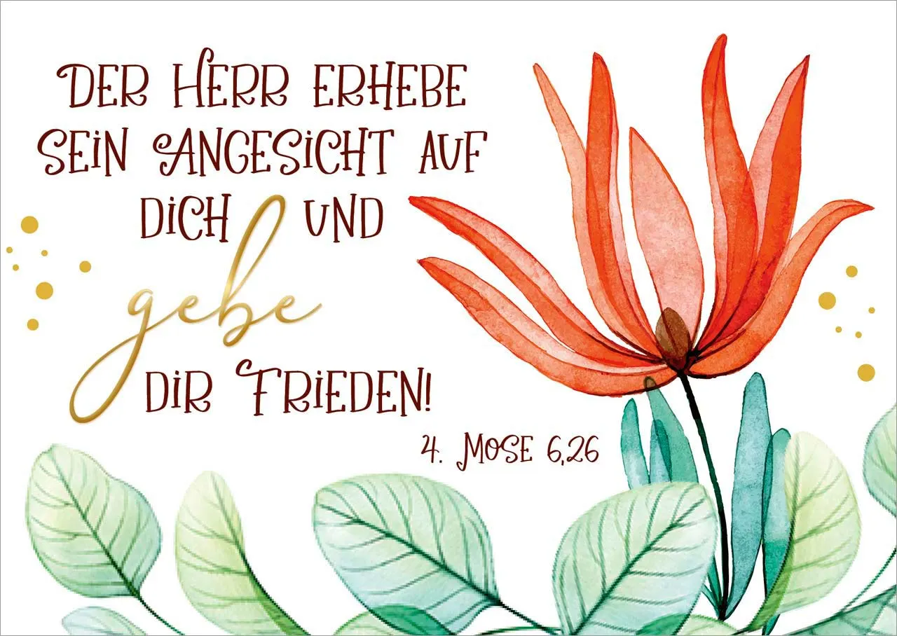 Postkarte Der HERR erhebe sein Angesicht auf dich GF - 10 Stück pro Päckchen