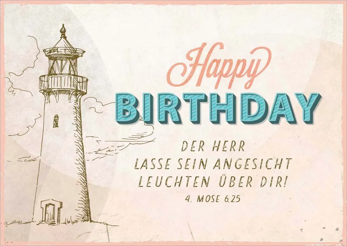 Postkarten Der Herr lasse sein Angesicht - Leuchturm