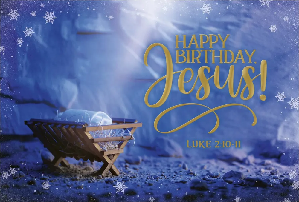 Postkarte Weihnachten Jesus - Krippe