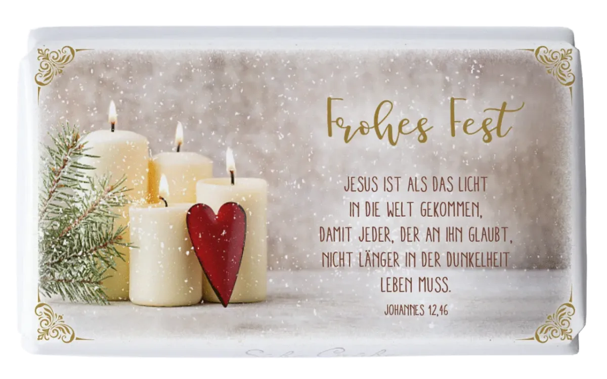 Schokolade Weihnachten Jesus ist das Licht - 4 Kerzen - Joh. 12,46