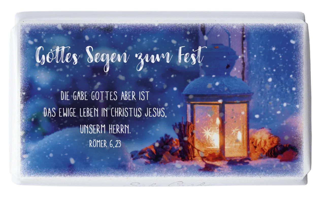 Schokolade Weihnachten Gottes Segen zum Fest - Römer 6:23