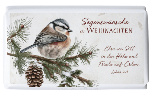 Schokolade Weihnachten Vogel auf Zweig - Lukas 2,14