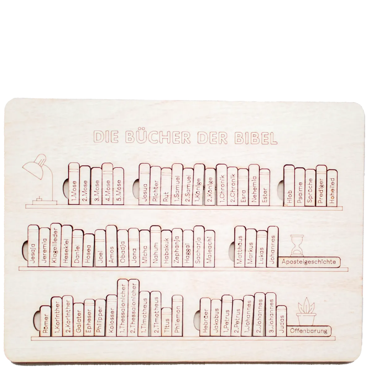 Puzzle Die Bücher der Bibel aus Holz - Die Bücher der Bibel spielerisch auswendig lernen.
