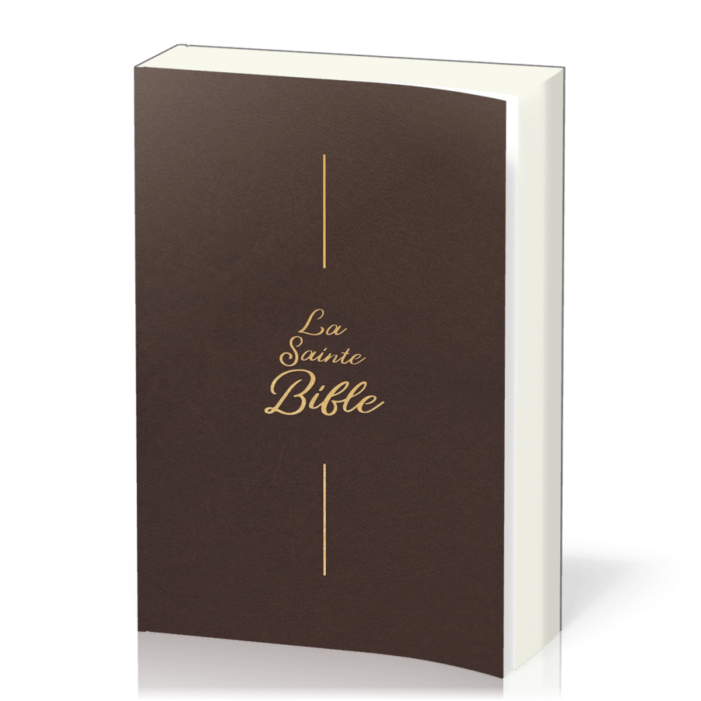 Bible Segond 1910, gros caractères, souple, vinyle brun - 2 rubans marque-pages