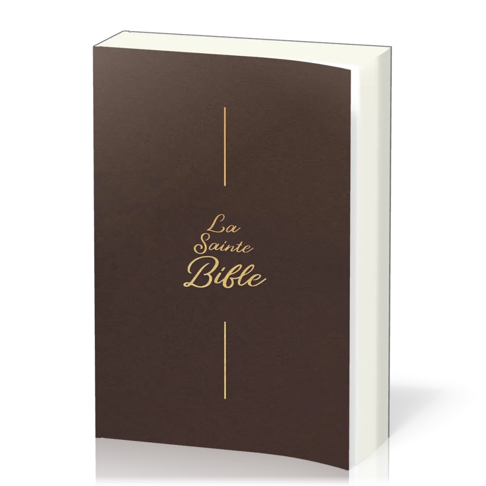 Bible Segond 1910, gros caractères, souple, vinyle brun - 2 rubans marque-pages