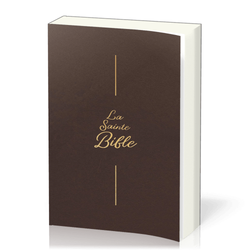 Bible Segond 1910, gros caractères, souple, vinyle brun - 2 rubans marque-pages