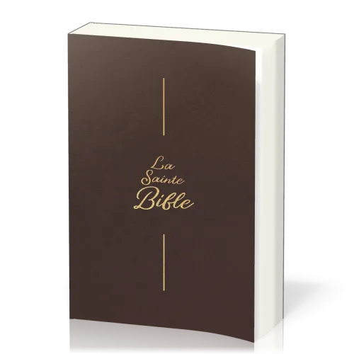 Bible Segond 1910, gros caractères, souple, vinyle brun - 2 rubans marque-pages