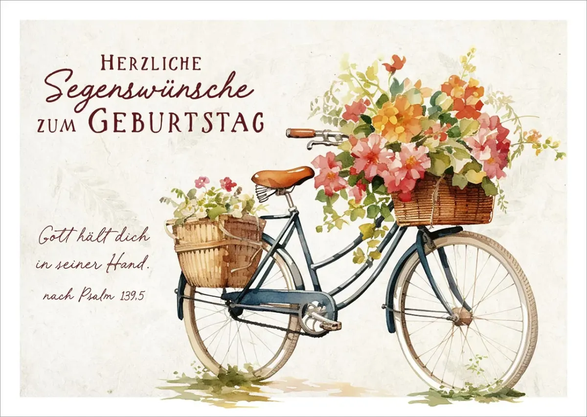Postkarten Gott hält dich - Fahrrad