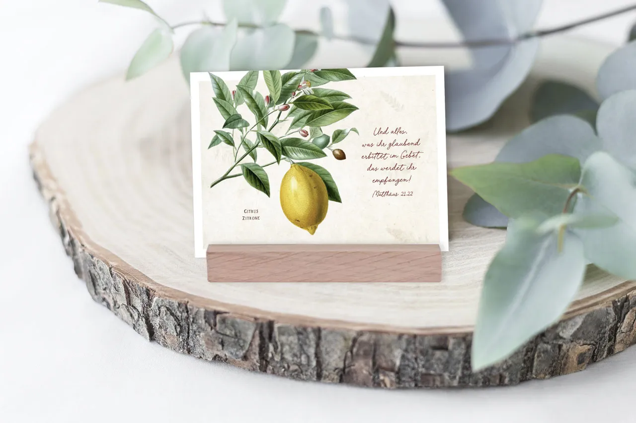 Postkarten Und alles, was ihr glaubend erbittet im Gebet - Zitrone