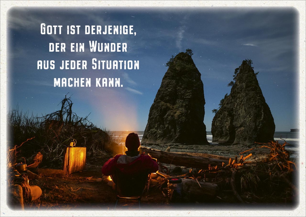 Postkarten Gott ist derjenige der ein Wunder aus jeder Situation machen kann