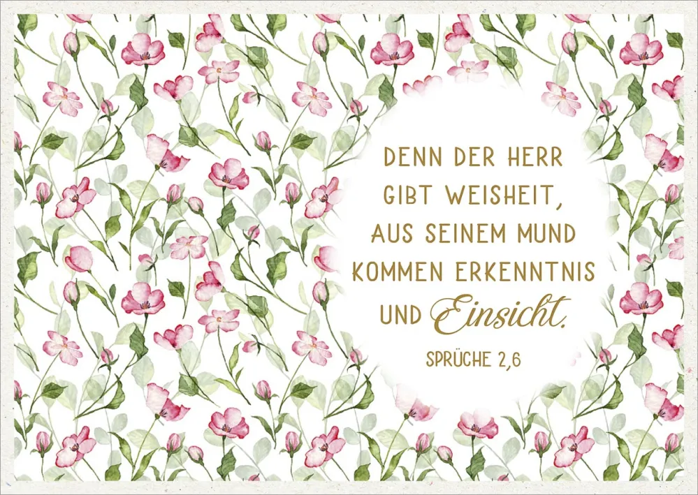 Postkarten Erkenntnis und Einsicht - Sprüche 2,6