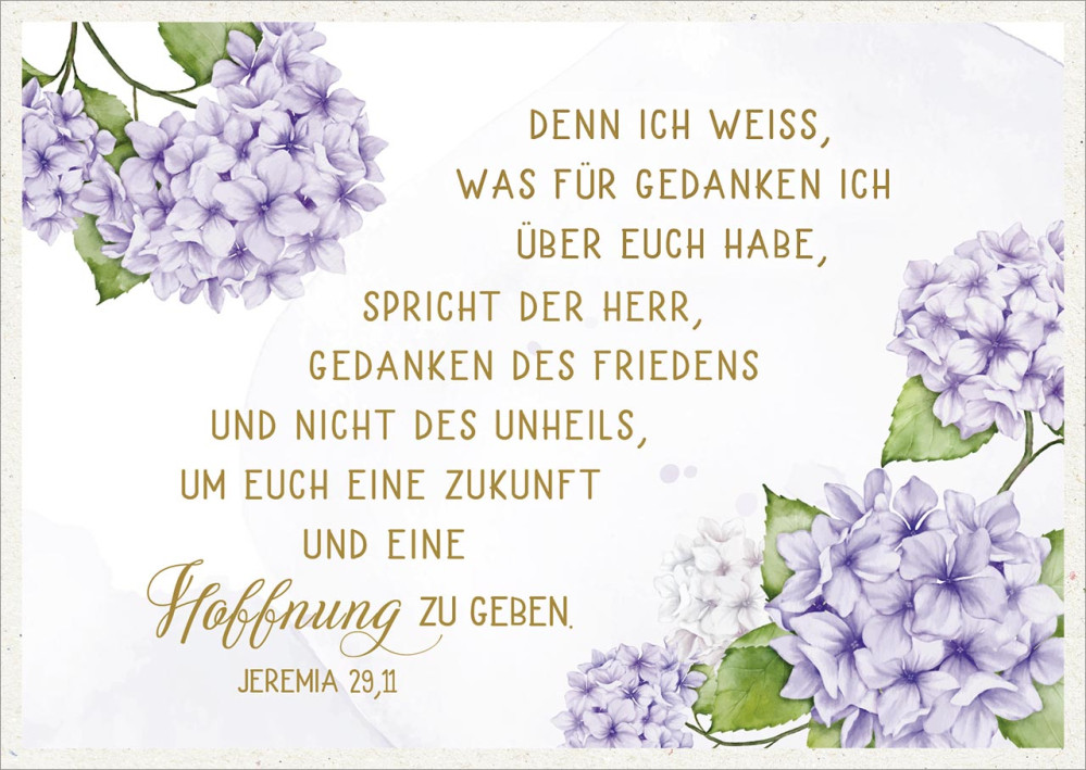 Postkarten Gedanken des Friedens - Jeremia 29,11