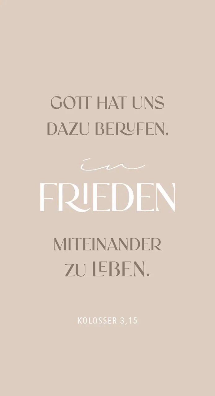 Metallschild Frieden - Kolosser 3,15
