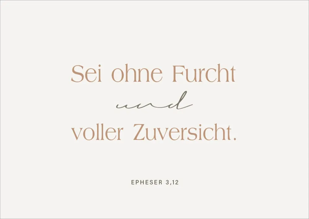 Postkarten alive Sei ohne Furcht