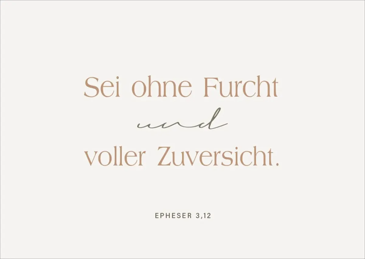 Postkarten alive Sei ohne Furcht