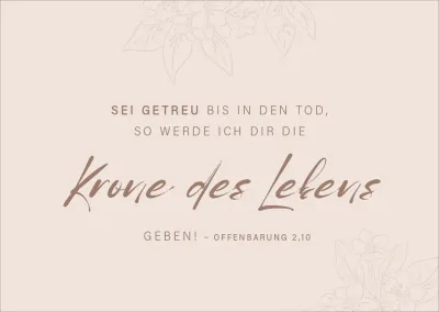Postkarten alive Krone des Lebens