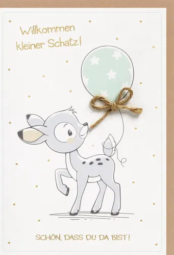 Faltkarte Willkommen kleiner Schatz!