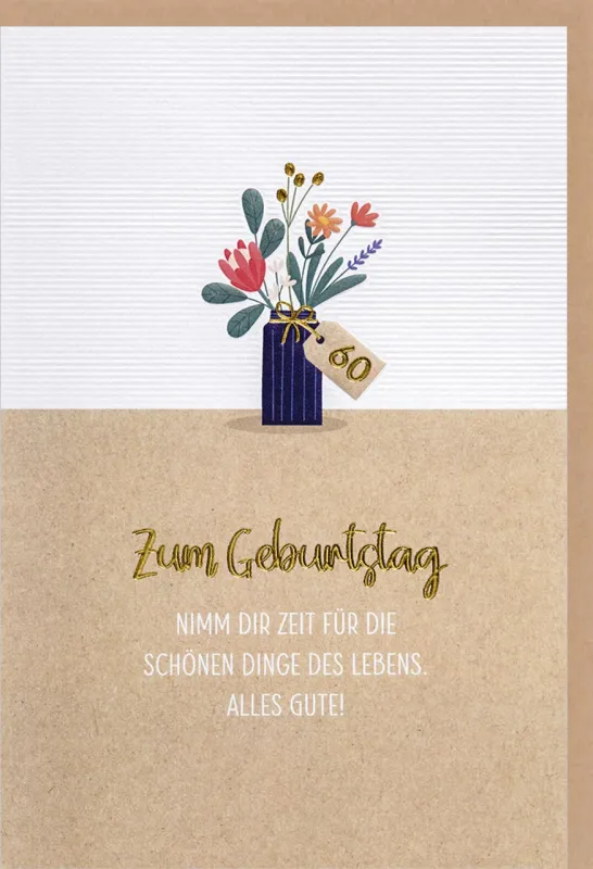 Faltkarte Zahlengeburtstag 60
