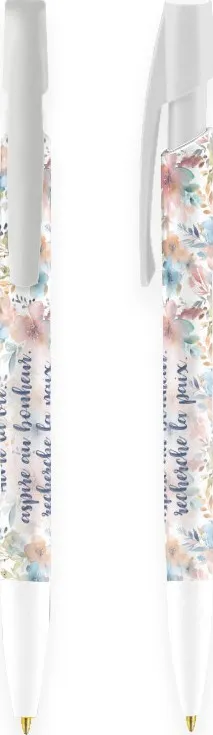 Stylo Motifs floraux pastels « Aime la vie...» Ps. 34.12-15