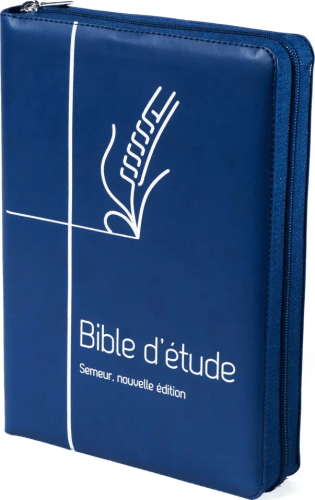 Bible d'étude Semeur 2015, bleue - couverture souple, avec fermeture éclair