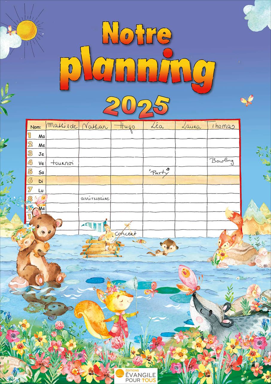 Notre planning - Calendrier mural