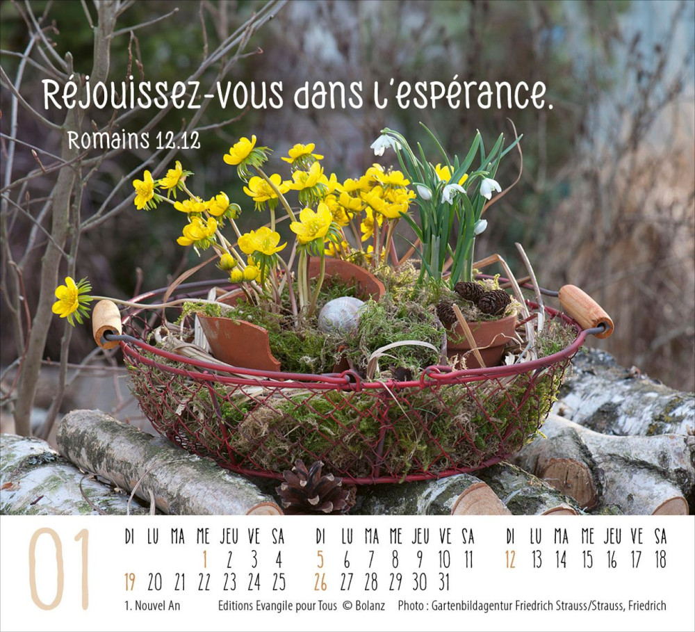 Harmonie - Mini calendrier de table