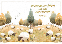 Postkarten Schafweide - Psalm 23.1 (12 Stück pro Päckchen)
