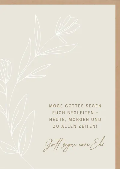 Faltkarte Gott segne eure Ehe - 4.Mose 6:24-26