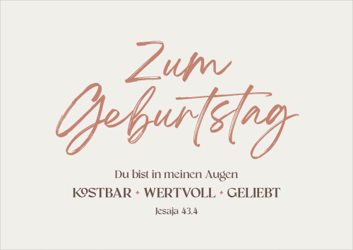 Postkarten kostbar - wertvoll - geliebt - Jesaja 43.4