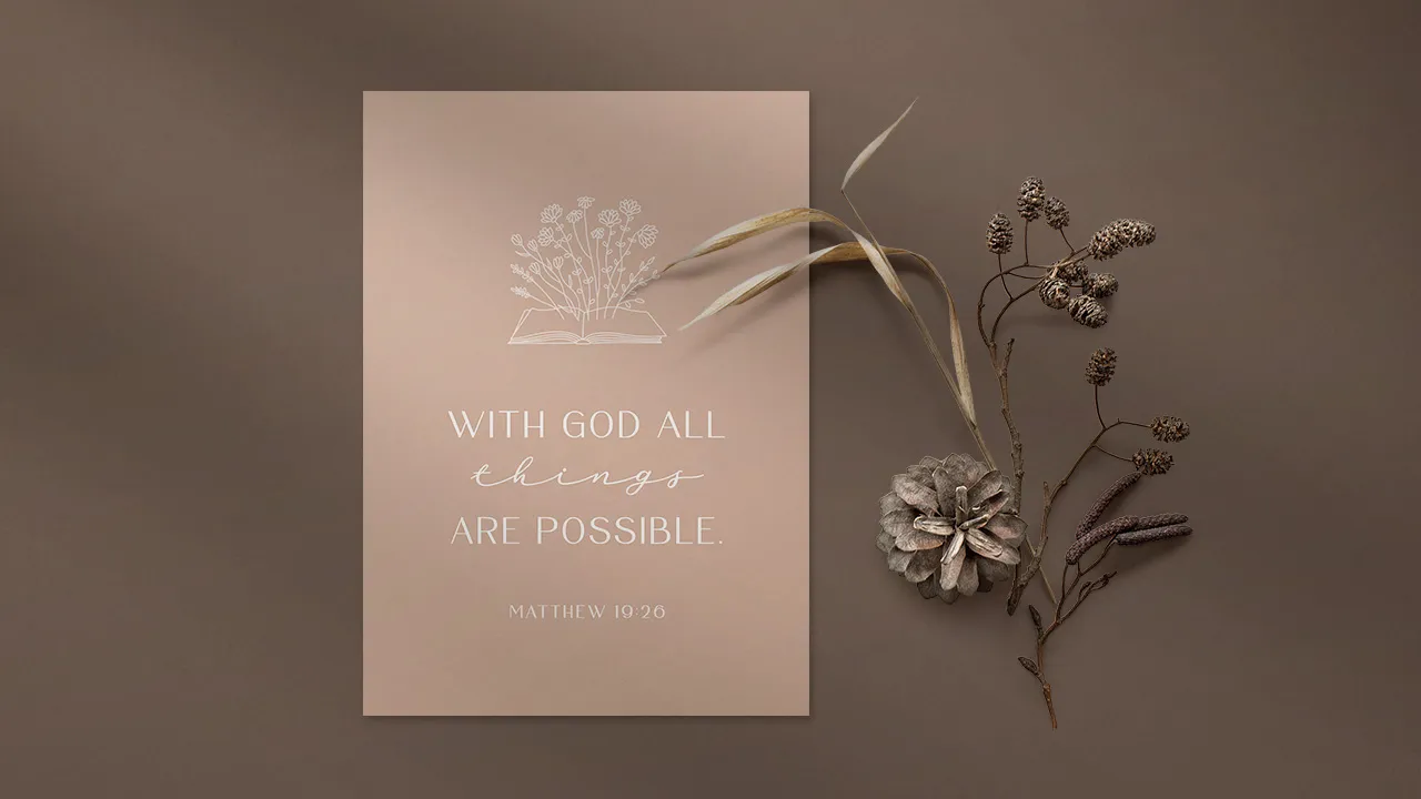 Postkarten with God - Matthew 19:26