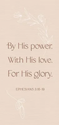 Metallschild For His glory - EPHESIANS 3:16-19