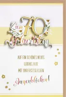 Faltkarte zum 70. Geburtstag Blümchen - Psalm 103,2