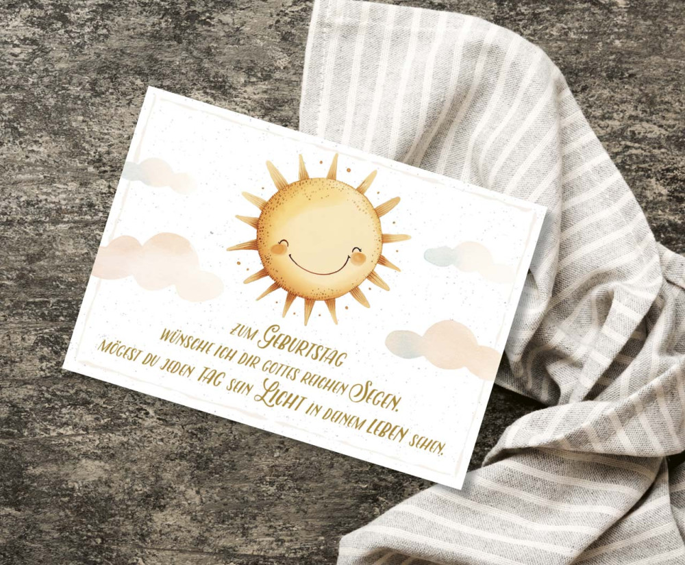 Postkarten Sonne zum Geburtstag