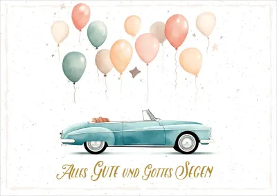 Postkarten Luftballons zum Geburtstag