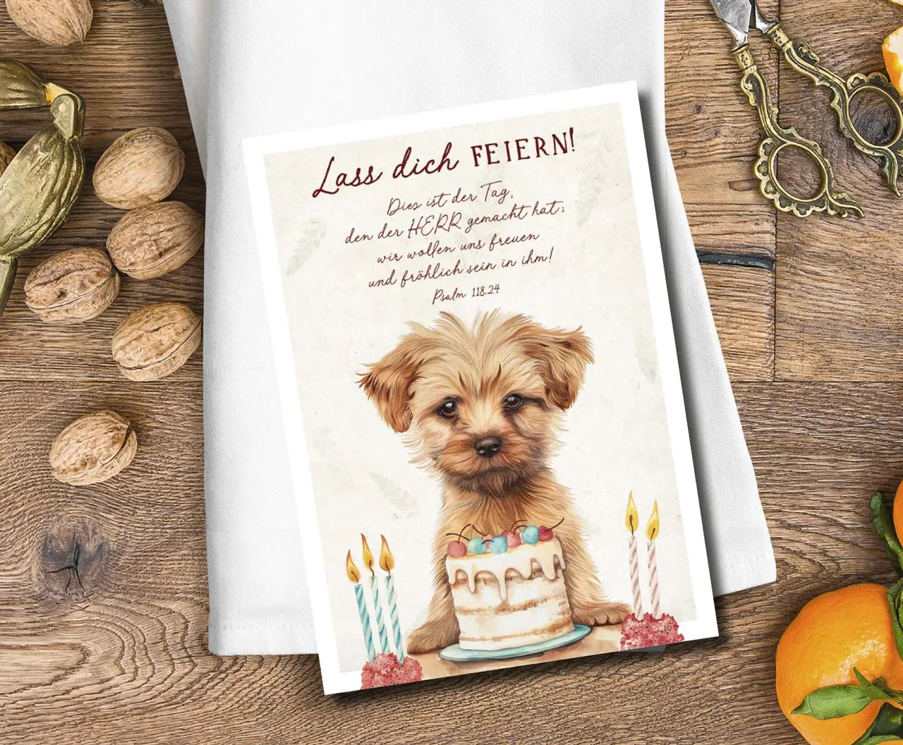 Postkarten niedlicher Hund - Psalm 118,24