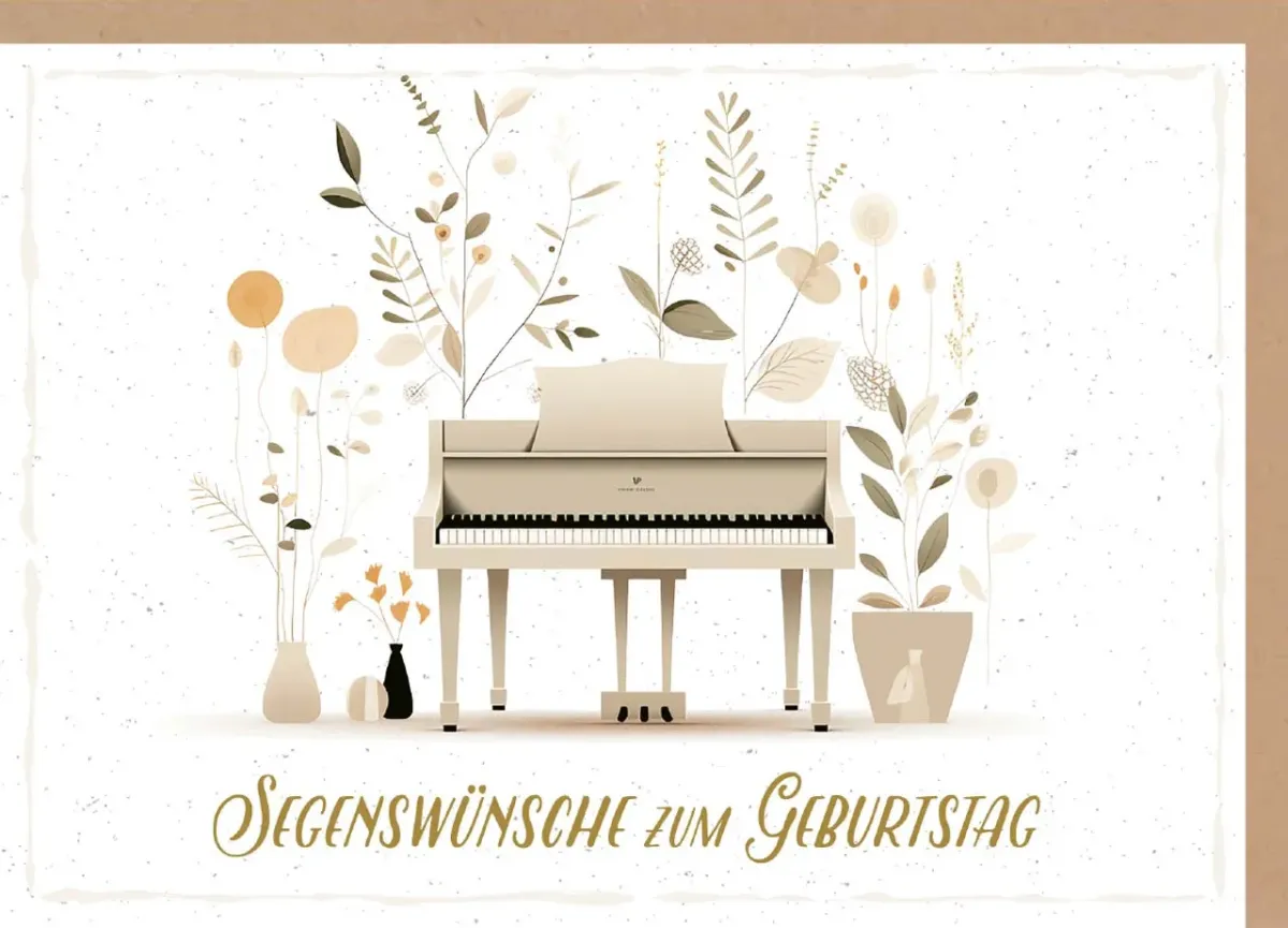 Faltkarte Klavier - Segenswünsche zum Geburtstag