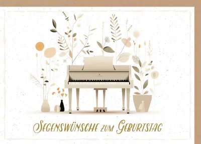 Faltkarte Klavier - Segenswünsche zum Geburtstag