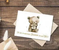 Faltkarte Bär mit Geschenk