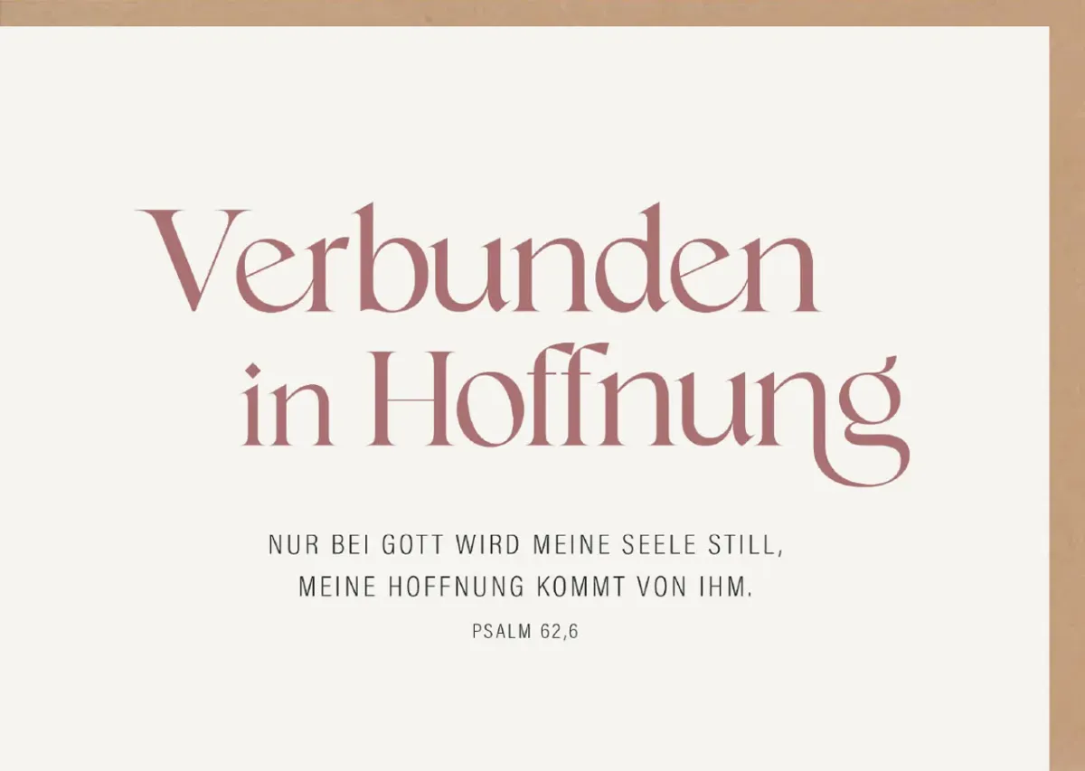 Faltkarte Verbunden in Hoffnung - Psalm 62,6