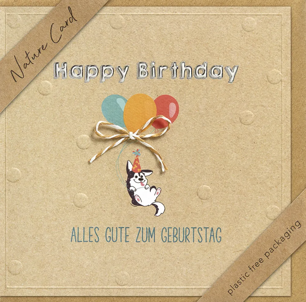 Doppelkarte Happy Birthday Luftballons - Philipper 4,4