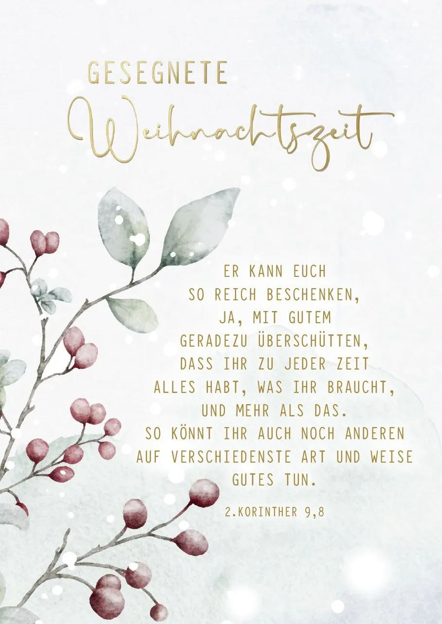 Postkarte blassrote Beeren - 2. Korinther 9,8