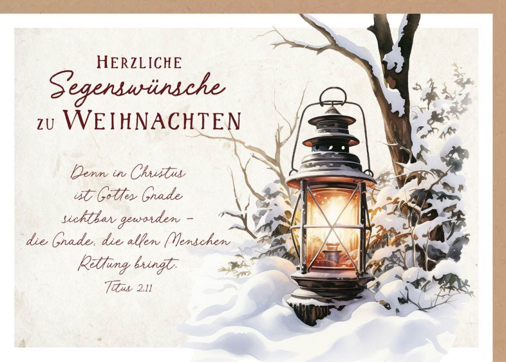 Faltkarte Weihnachten Laterne - Titus 2,11