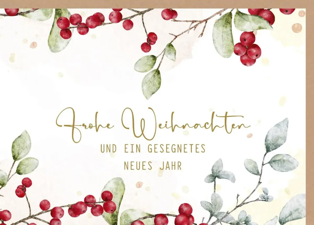 Faltkarte rote Beeren und Zweige - Philipper 4,7