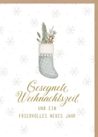 Faltkarte Weihnachten Gefüllter Socken - Galater 4,4