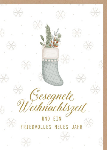 Faltkarte Weihnachten Gefüllter Socken - Galater 4,4