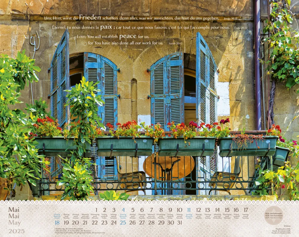 Calendrier Israël Merveilles, trilingue: français, allemand, anglais - Mural Calendrier Israël Merveilles, trilingue: français, allemand, anglais - Mural