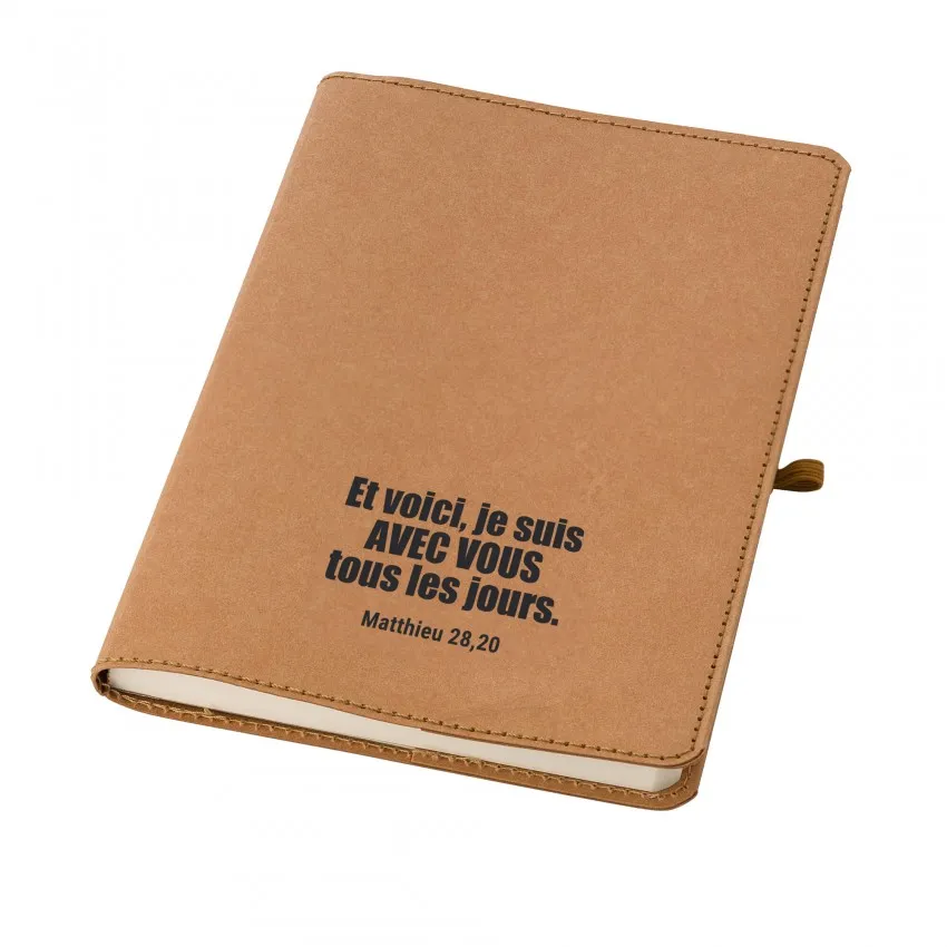 Carnet « Et voici, je suis avec vous tous les jours. » Matthieu 28.20 - en papier kraft lavé -...